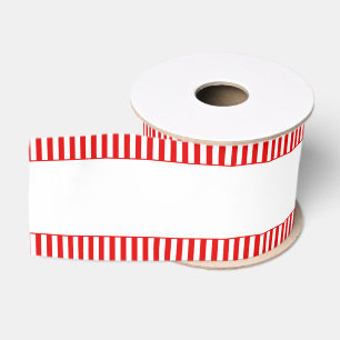Ruban Gros-grain Bord à rayures blanc rouge sucre de canne