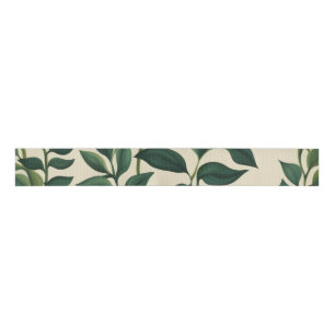 Ruban Gros-grain Botanical green leaves