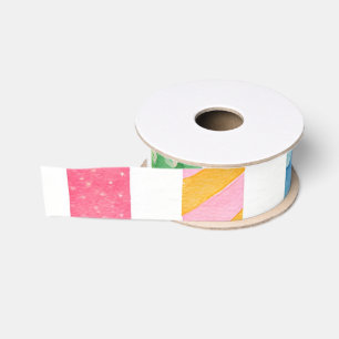 Ruban Gros-grain Bougies d'anniversaire artisanales colorées intemp