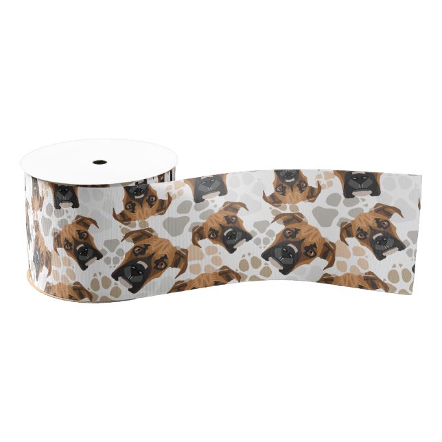 Ruban Gros-grain Boxeur de pattes de chien de motif (Bobine)