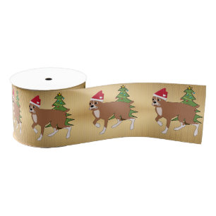 Ruban Gros-grain Boxeur de Père Noël