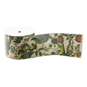 Ruban Gros-grain Broderie florale vintage