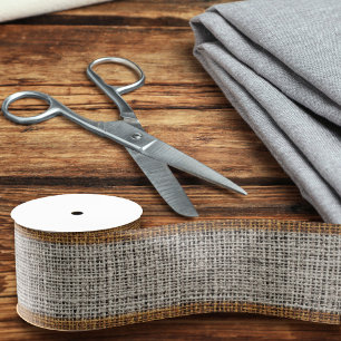 Ruban Gros-grain Brûlage réaliste Texture Simple Chic Rustique Taup