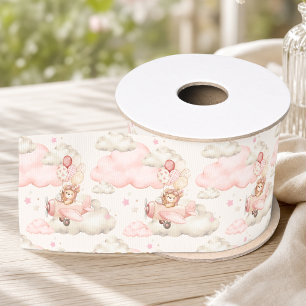 Ruban Gros-grain Cadeau pour bébé fille Ourson Aviateur