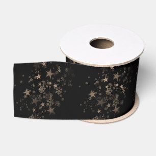 Ruban Gros-grain Cadeaux de Nouvel An élégantes étoiles dorées pour
