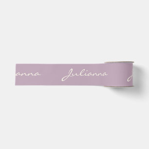 Ruban Gros-grain Calligraphie moderne minimaliste nom lilas violet