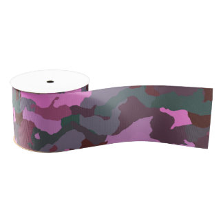 Ruban Gros-grain Camo avec le rose