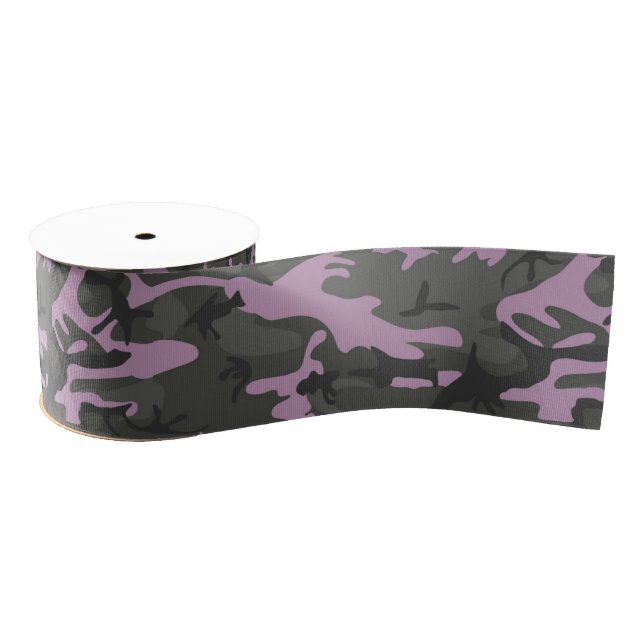 Ruban Gros-grain Camo rose (Bobine)