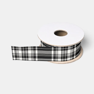 Ruban Gros-grain Carreaux Noir & Blanc