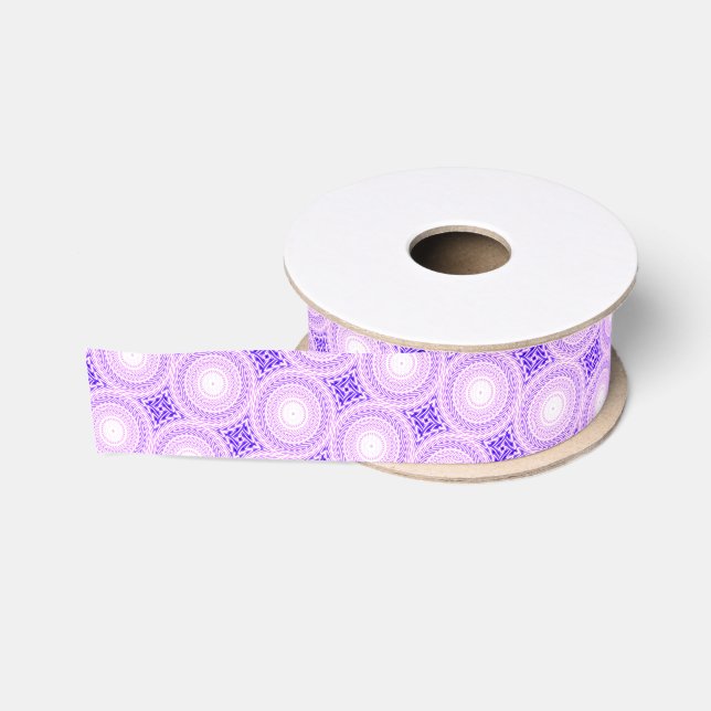 Ruban Gros-grain Cercles violets lumineux motif (Bobine)