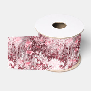 Ruban Gros-grain Champ de fleurs sauvages Impressionnisme-Mauve