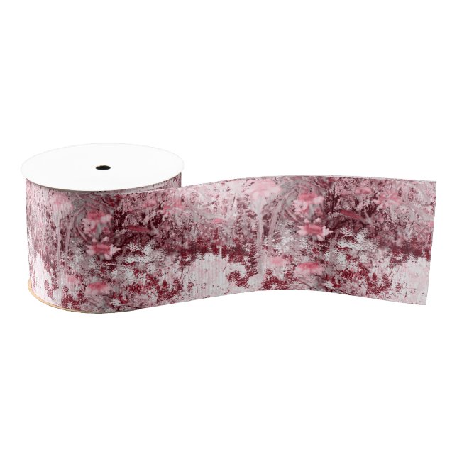 Ruban Gros-grain Champ de fleurs sauvages Impressionnisme-Mauve (Bobine)