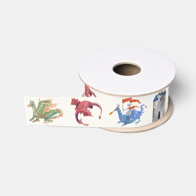 Ruban Gros-grain Chevalier et Dragon (Bobine)