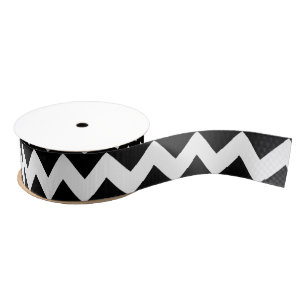 Ruban Gros-grain Chevron noir et blanc