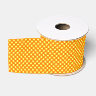 RUBAN GROS-GRAIN CHEX 3 ORANGE YELLOW RIBBON