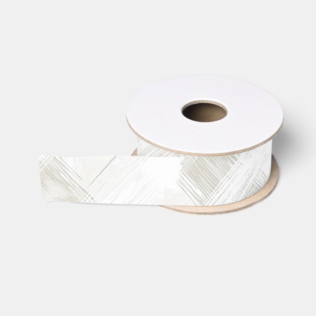 Ruban Gros-grain Chic Crème Rayures Blanches (Bobine)
