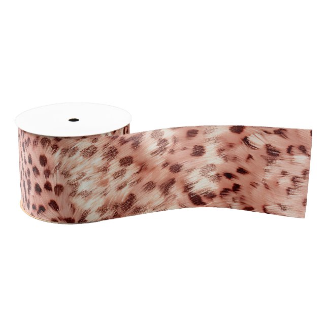 Ruban Gros-grain Chic Joli Rose Gold Leopard (Bobine)