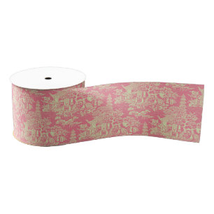 Ruban Gros-grain Chinoiserie rose