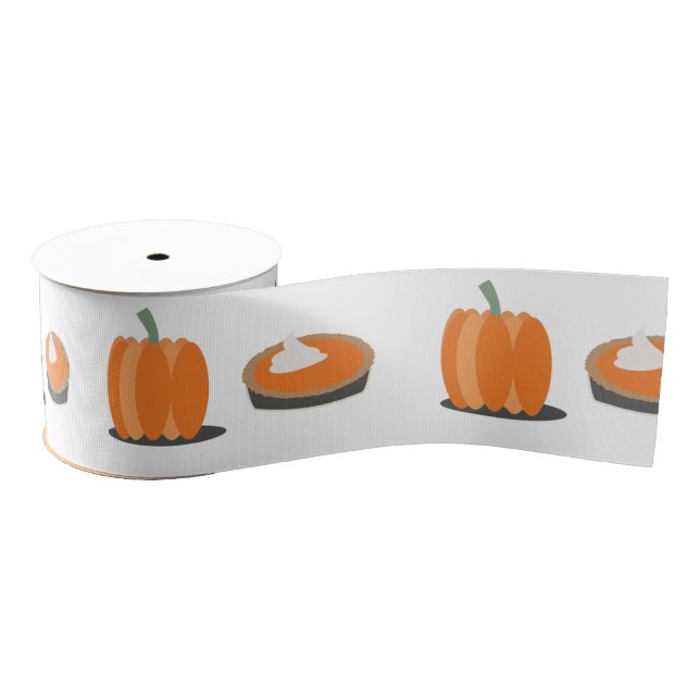 Ruban Gros-grain Citrouille Pie Thanksgiving Motif d'automne (Bobine)