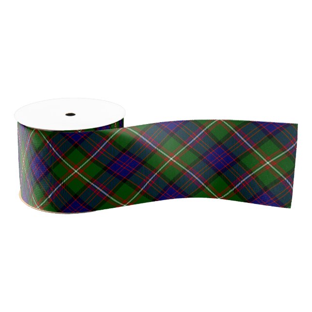 Ruban Gros-grain Clanranald tartan bleu vert plaid (Bobine)