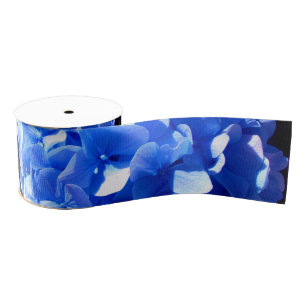 Ruban Gros-grain Cobalt bleu floral élégant bleu hydrangées