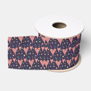 Ruban Gros-grain Cœurs de motif Coloré Féminin Moderne Mignon
