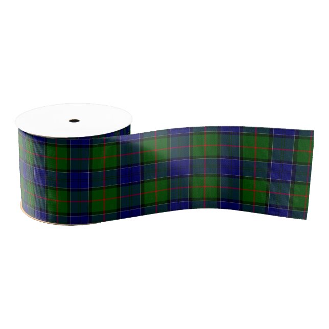 Ruban Gros-grain Colquhoun tartan bleu vert plaid (Bobine)