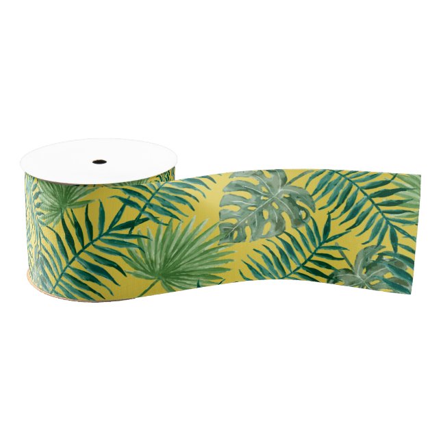 Ruban Gros-grain Cool Tropical Palm Design Feuille Gros Grain Ribbo (Bobine)