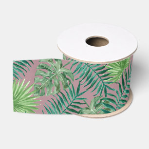 Ruban Gros-grain Cool Tropical Palm Design Feuille Gros Grain Ribbo