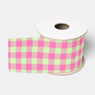 Ruban Gros-grain Couleurs DIY Buffalo Plaid Bûcheron Céleri Rose Ch