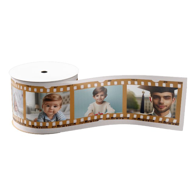 Ruban Gros-grain Customisé 8-Photo Film Négatif All-Occasion rose (Bobine)