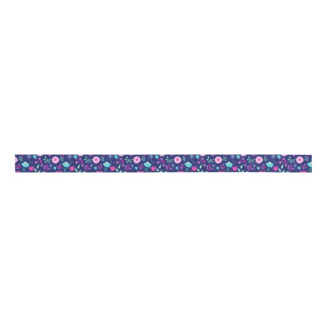 Ruban Gros-grain Cute floral pattern background (Devant)