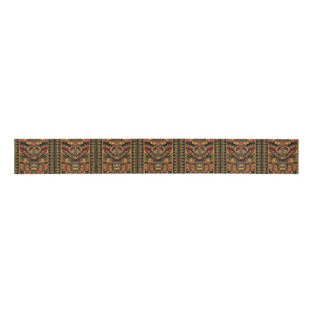 Ruban Gros-grain Cyan Tribal "Aztec Dream" Grosgrain Ribbon Spool (Devant)