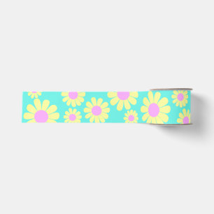 Ruban Gros-grain Daisy Jaune Turquoise