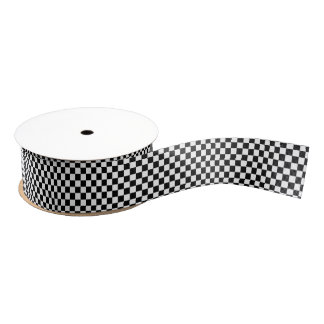 Ruban Gros-grain Damier noir et blanc