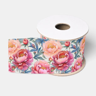 Ruban Gros-grain Décoration de campagne française Fleurs de pivoine