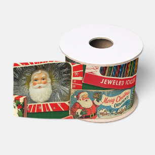 Ruban Gros-grain Décorations de Noël Rétro Vintage Collage