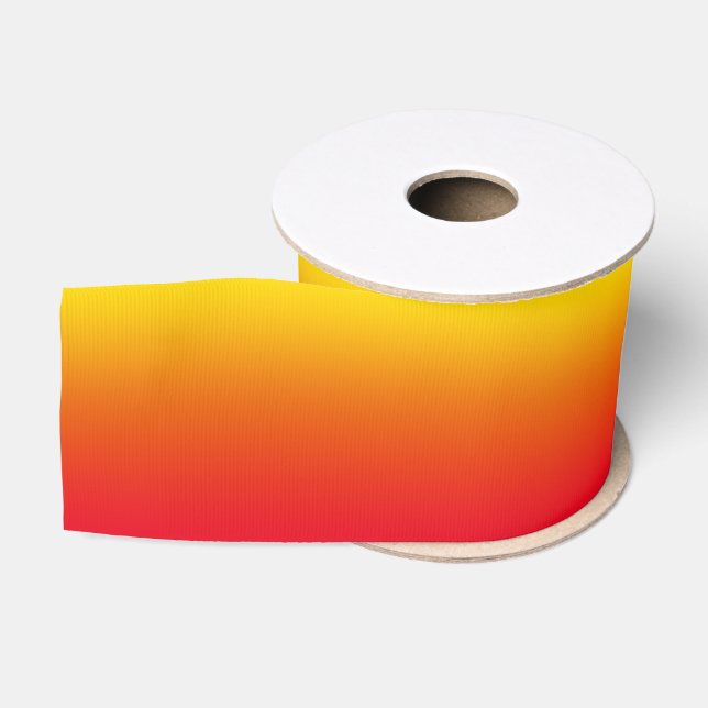 Ruban Gros-grain Dégradé orange doré et rouge vif (Bobine)