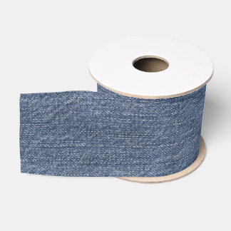 Ruban Gros-grain Denim bleu poncé