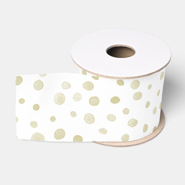 Ruban Gros-grain Dots d'aquarelle Gold Confetti (Bobine)