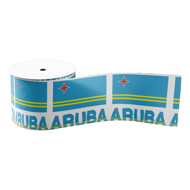 Ruban Gros-grain Drapeau Aruba et Aruba (Bobine)