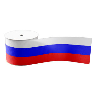 Ruban Gros-grain Drapeau de la Russie / Bleu blanc rouge