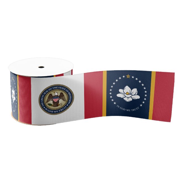 Ruban Gros-grain Drapeau du Mississippi (Bobine)