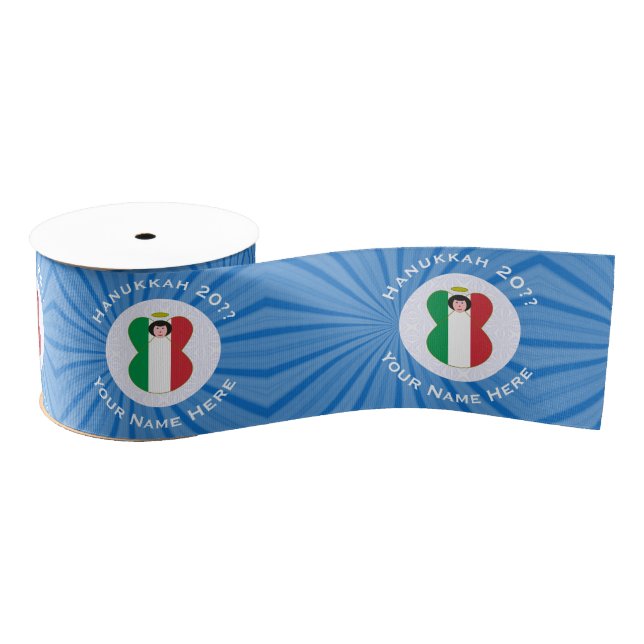 Ruban Gros-grain Drapeau Italien Ange pour Hanouka (Bobine)