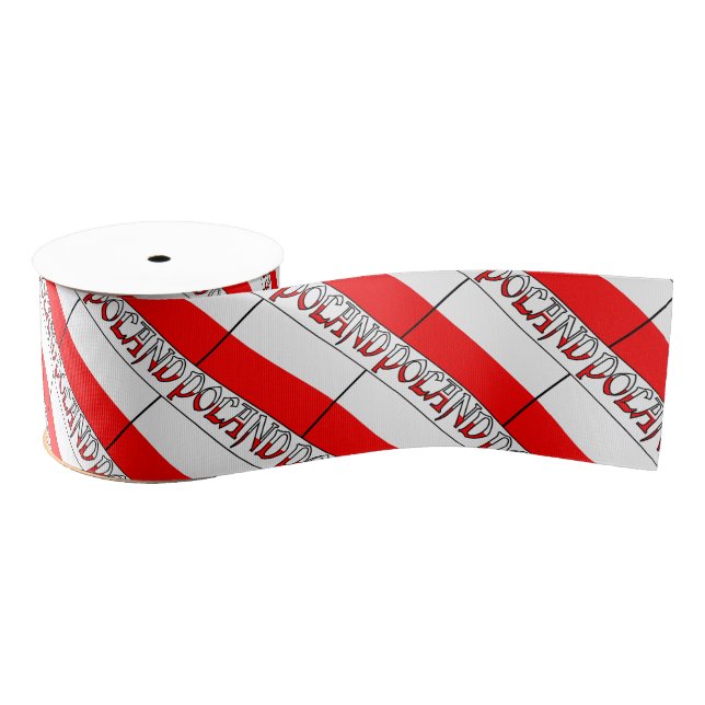 Ruban Gros-grain Drapeau polonais et Pologne (Bobine)