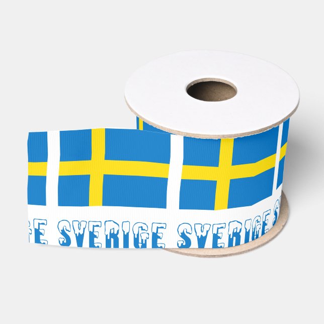 Ruban Gros-grain Drapeau suédois Sverige (Bobine)