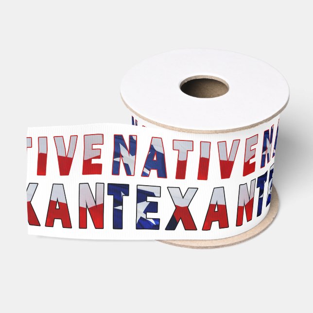 Ruban Gros-grain Drapeau texan natif (Bobine)
