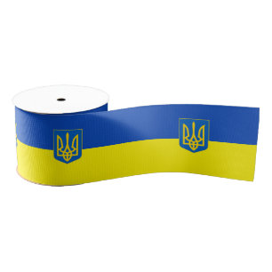 Ruban Gros-grain Drapeau ukrainien - Armoiries