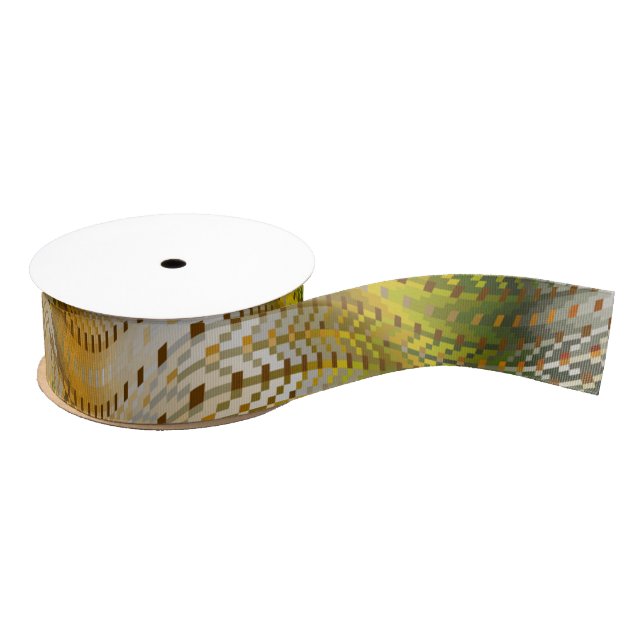 Ruban Gros-grain Earthtone Faux Snakeskin Grosgrain Ribbon (Bobine)