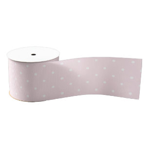 Ruban Gros-grain Élégant bébé rose et blanc Pois Motif